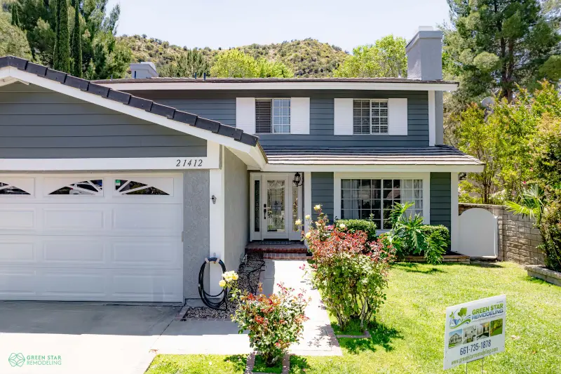Exterior home renovation in Santa Clarita by Green Star Remodeling.