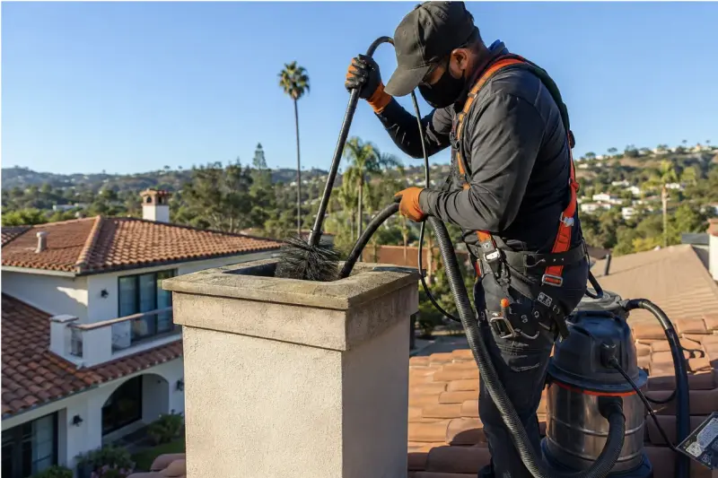 Professionally cleaned residential fireplace and chimney ready for safe and efficient use.